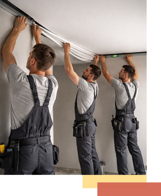 Теневые натяжные потолки в Железногорске: монтаж и отделка быстро и качественно