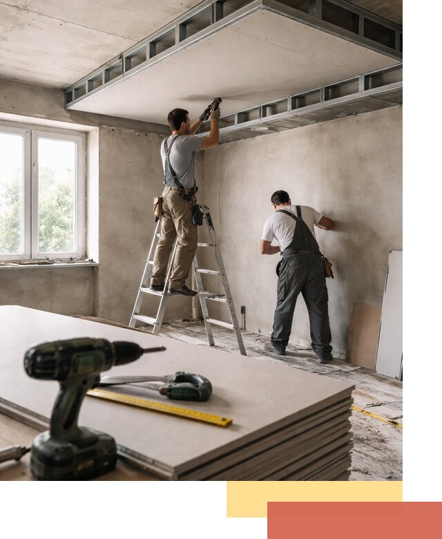 Двухуровневый потолок из гипсокартона в Железногорске