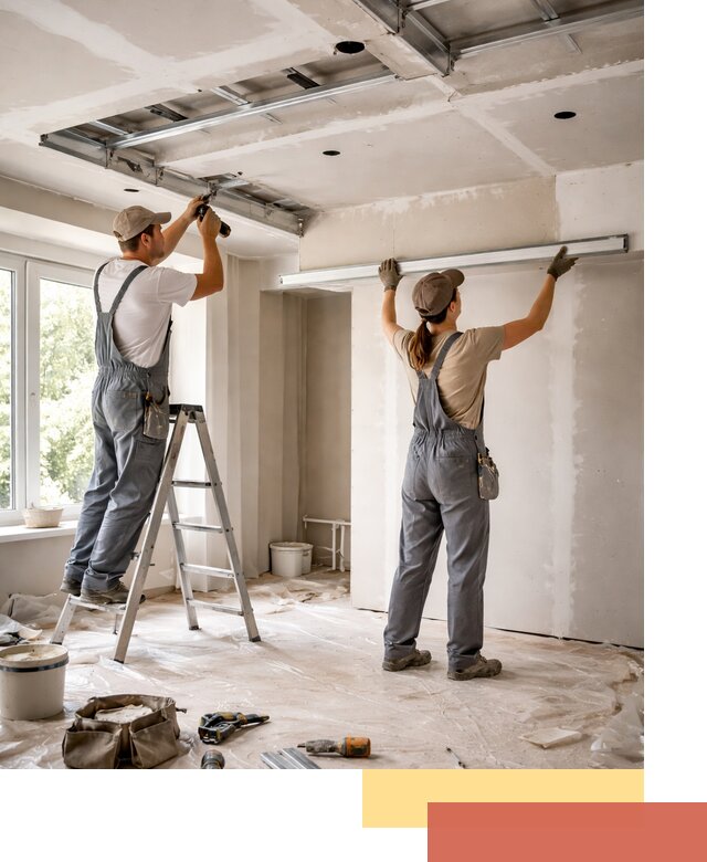 Монтаж многоуровневого потолка из гипсокартона в Железногорске