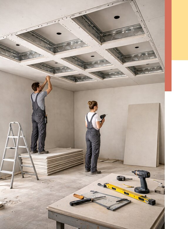 Кессонный потолок из гипсокартона в Железногорске от 1891 руб. — монтаж и под ключ | ОТДЕЛОЧНИК-Жлк