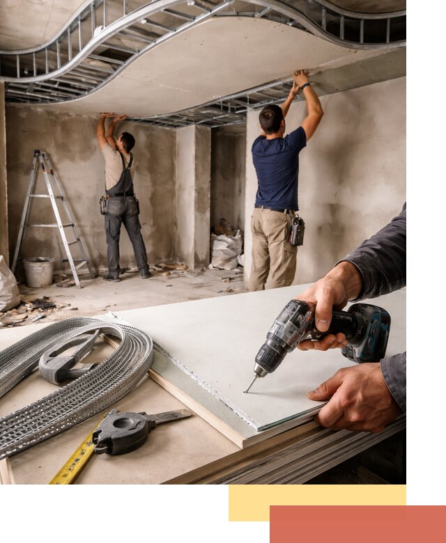 Криволинейный потолок из гипсокартона в Железногорске — монтаж и отделка