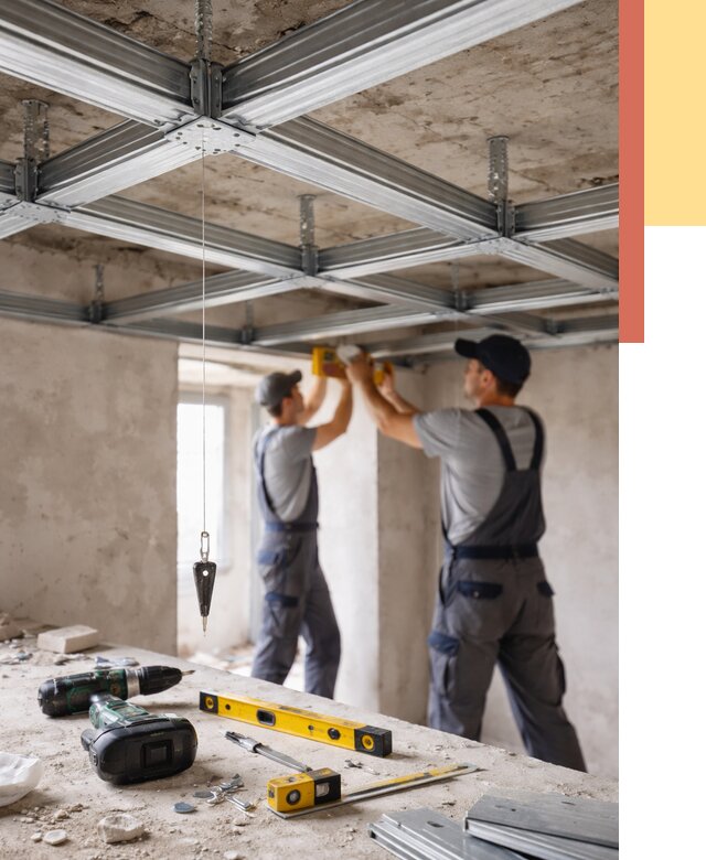 Монтаж каркаса потолка из профиля в Железногорске от 4599 руб. — услуги ОТДЕЛОЧНИК-Жлк