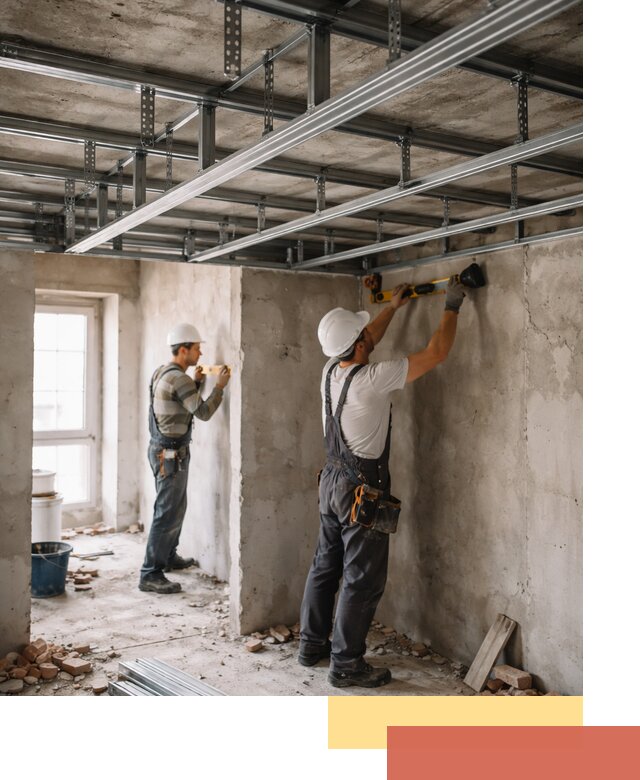 Монтаж каркаса потолка из профильного профиля в Железногорске