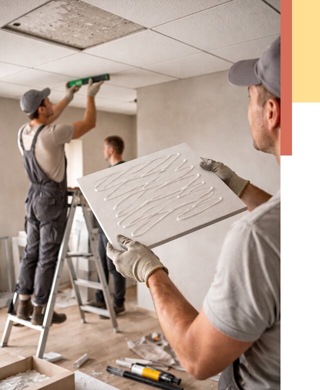 Монтаж потолочной плитки в Железногорске от 4599 руб. — быстро и недорого | ОТДЕЛОЧНИК-Жлк