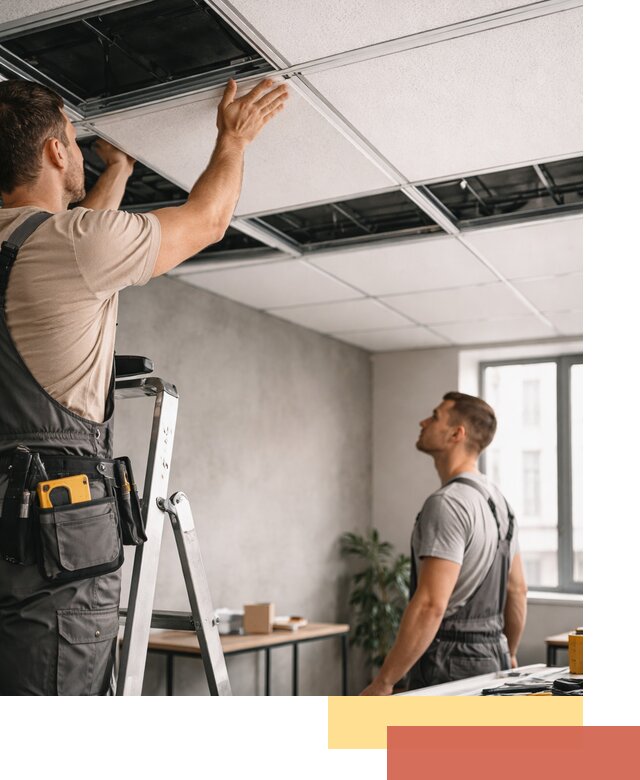 Монтаж потолочной плитки в Железногорске качественно и в срок