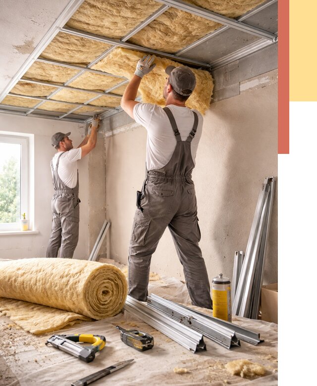 Утепление потолка в Железногорске от 7359 руб/м2 — недорого, быстро, под ключ | ОТДЕЛОЧНИК-Жлк