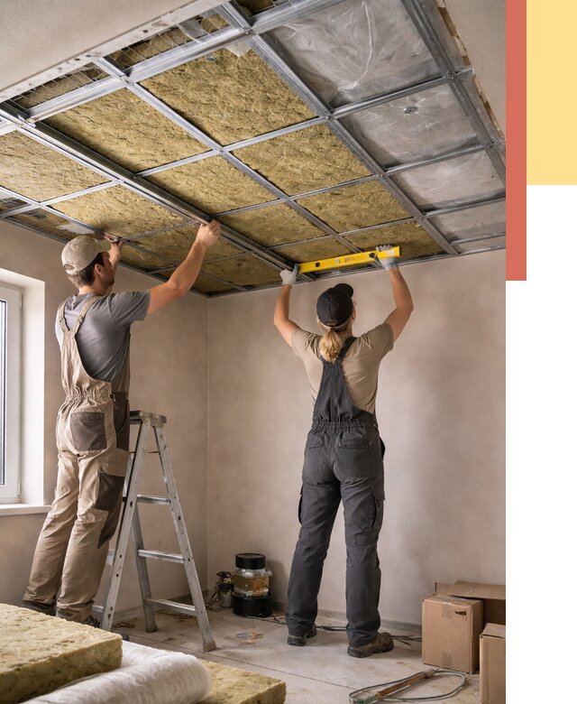 Шумоизоляция потолка в Железногорске от 1278 руб. под ключ — услуги ОТДЕЛОЧНИК-Жлк